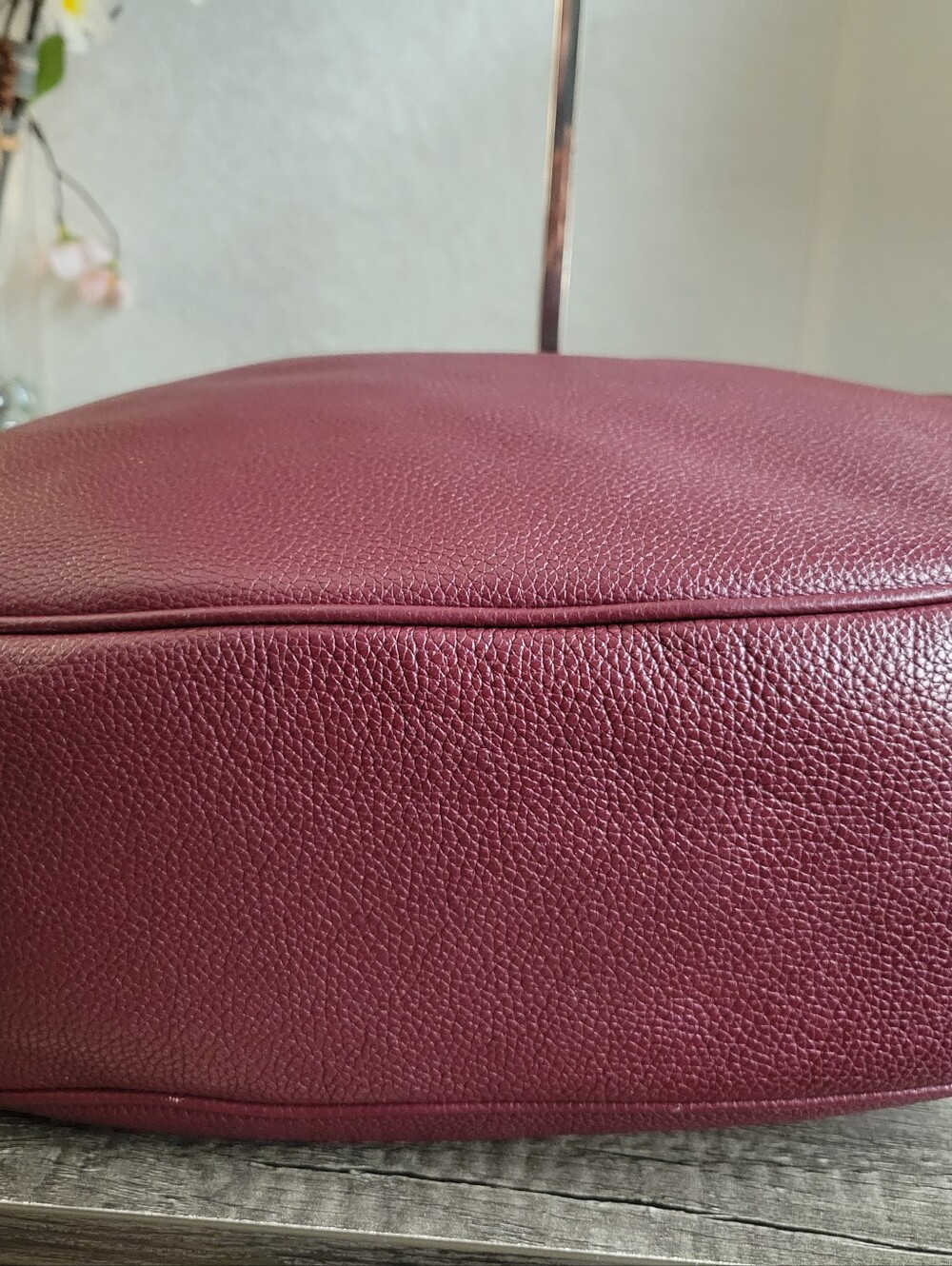 Coach Pebbled Leather Hobo Bag in Burgundy - Picture 4 of 6